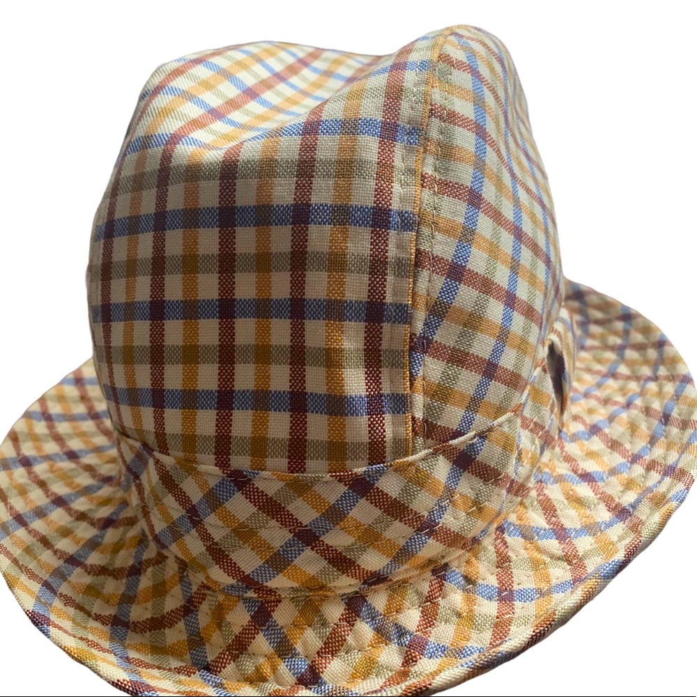 Trilby hat, in blue, grey, maroon,tan Sz. US 7